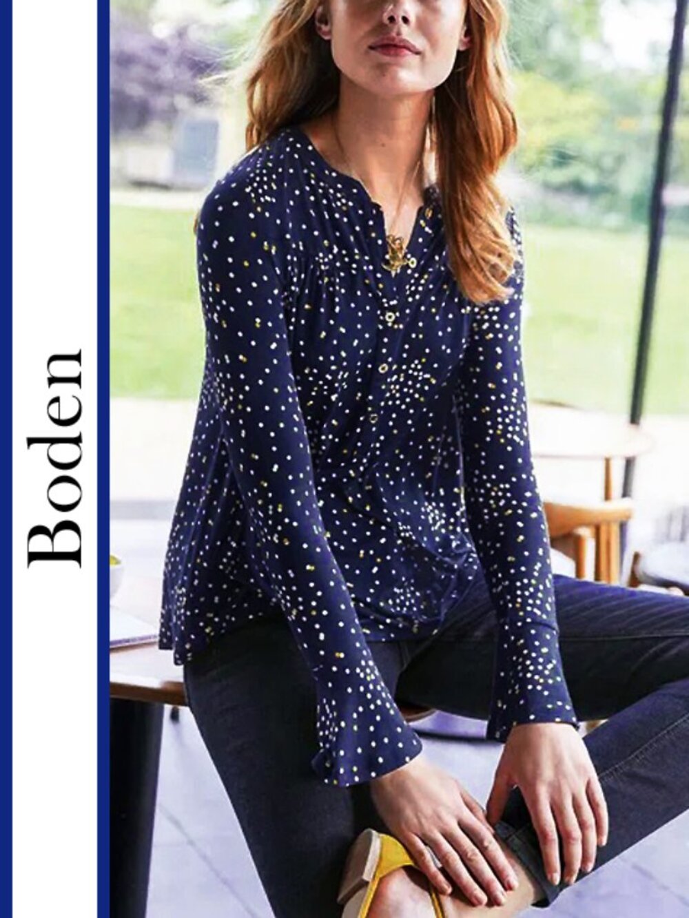 Boden | 'Nadine' Confetti Dot Tunic Top